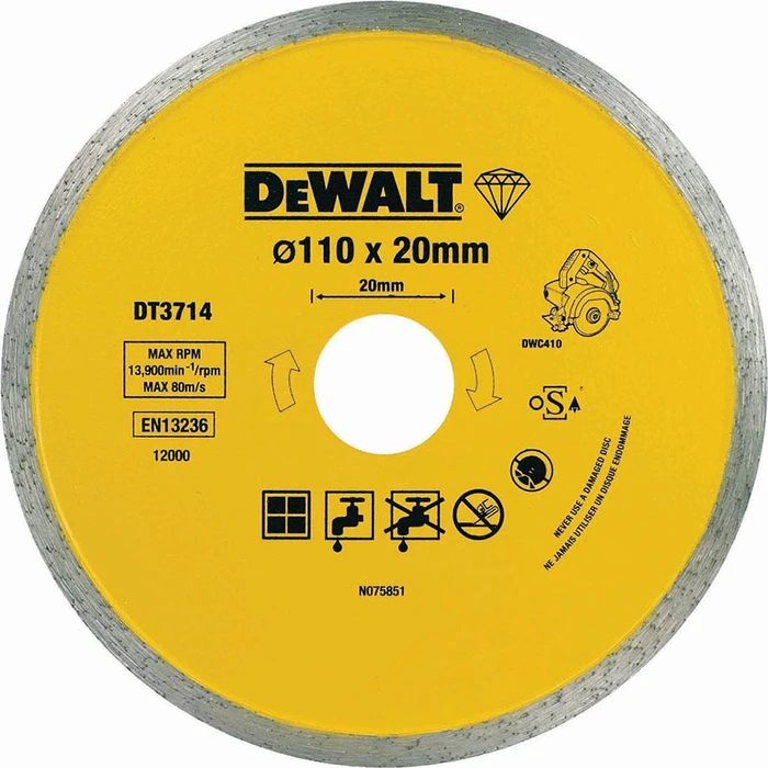 Dewalt Δίσκος Κοπής Δομικών Υλικών 110mm DT3714