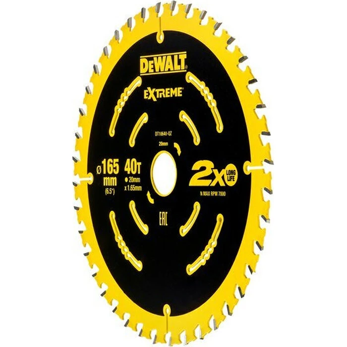 Dewalt 165mm Wood Cutting Circular Saw Blade 40 Teeth DT10640-QZ