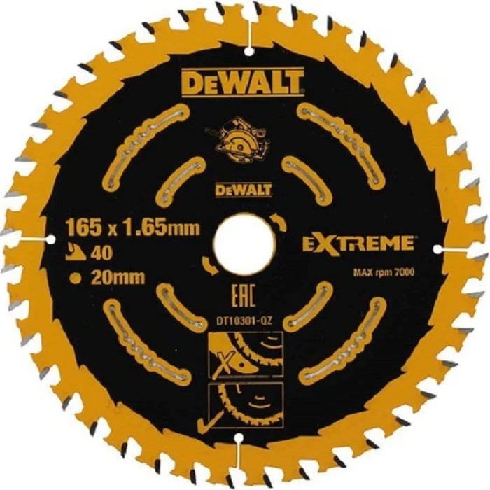 Dewalt Δίσκος κοπής ξύλου 165x20mm 40 δόντια (DT10301-QZ)