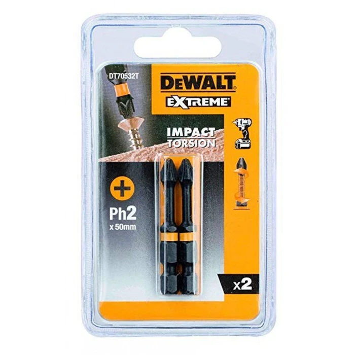 Dewalt Σετ 2 μύτες Torsion PZ2 50mm Impact DT70531T (DT70531T-QZ)
