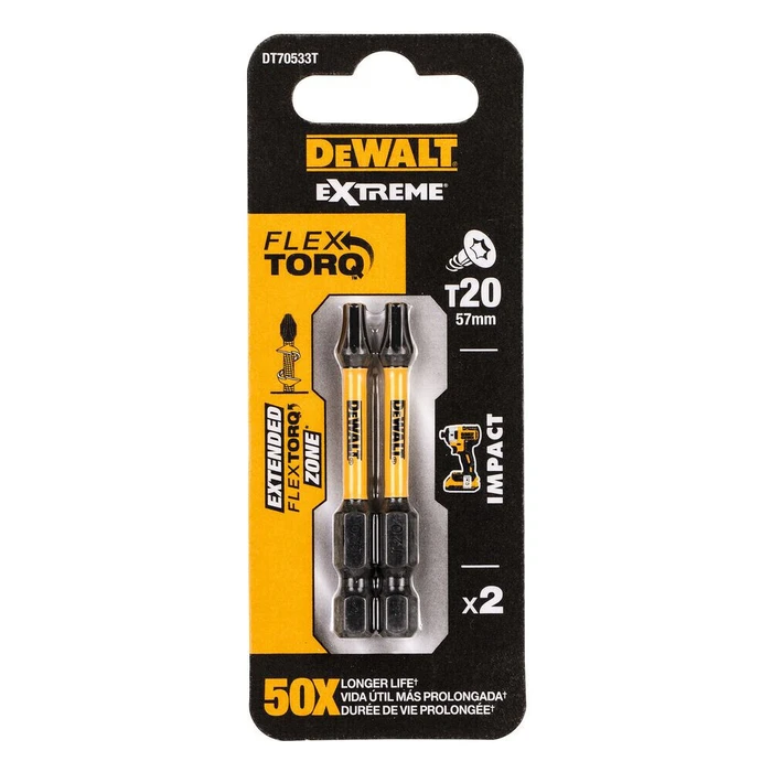 Dewalt Accessory Bits DT70533T - Torsion Torx T20 x 50 mm (2 pcs)