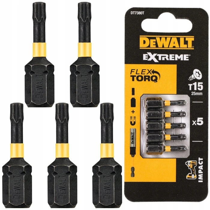 Dewalt Σετ 5 Μύτες Κατσαβιδιού Torx Impact DT7380T