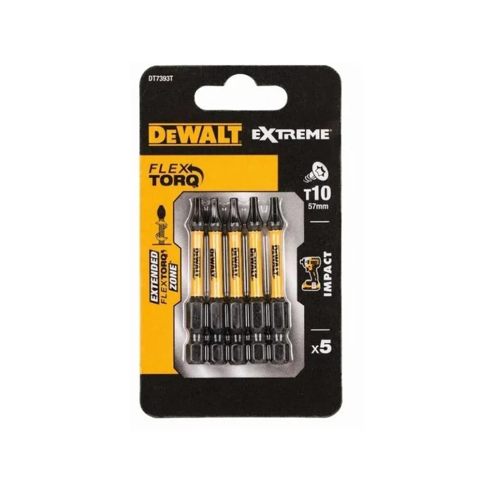 Dewalt Σετ 5 Μύτες Κατσαβιδιού Torx Impact DT7393T