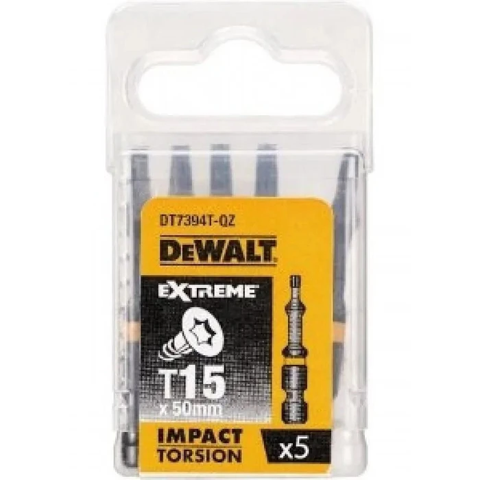 Dewalt Set 5 Torx Impact Screwdriver Bits DT7394T