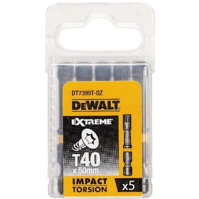 Dewalt 5-piece Torx Impact Screwdriver Bit Set T40 x 50mm - DT7399T-QZ