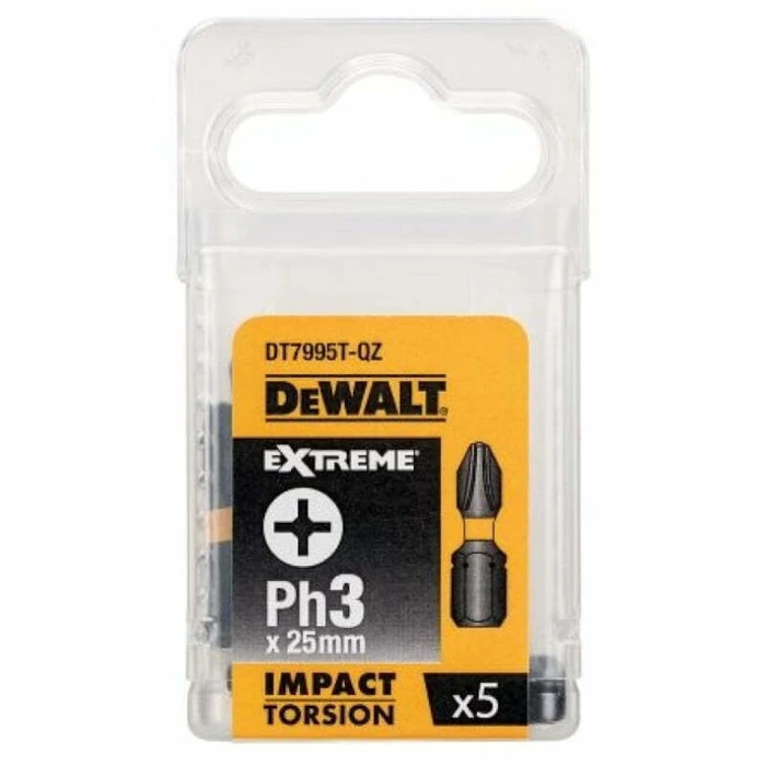 Dewalt Σετ 5 Μύτες Κατσαβιδιού PH3 x 25 mm Impact Torsion DT7995T-QZ