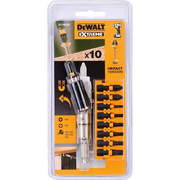 Dewalt Extreme FlexTORQ Screwdriver Bit Set 10pc DT70578T