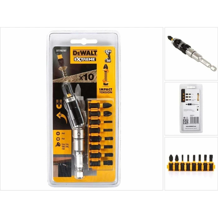 Dewalt Extreme FlexTORQ Screwdriver Bit Set 10pc DT70578T