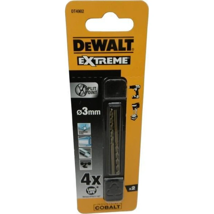 Dewalt Extreme Σετ 2 Τρυπάνια Κοβαλτίου με Κυλινδρικό Στέλεχος για Μέταλλο DT4902