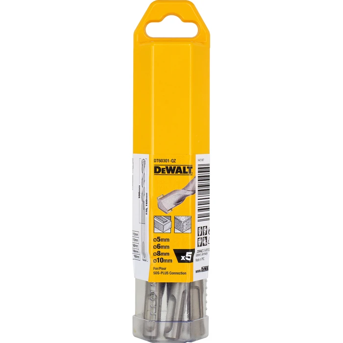 Dewalt Set of 5 Diamond SDS Plus Drill Bits for Masonry (DT60301)