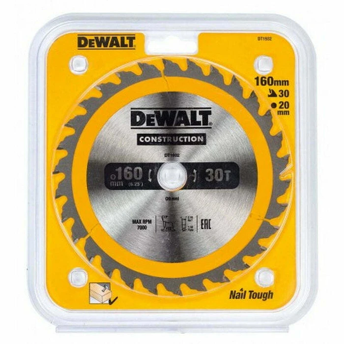 Dewalt Δίσκος κοπής ξύλου 160mm 30 Δόντια DT1932-QZ