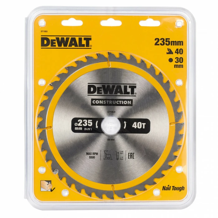 Dewalt Δίσκος κοπής ξύλου 235mm 40 δόντια (DT1955)