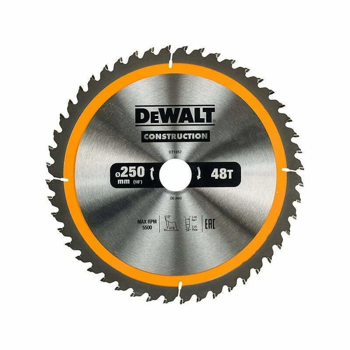 Dewalt Δίσκος Κοπής Δομικών Υλικών 250 mm, 48 Δόντια (DT1957-QZ)