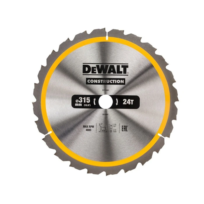 Dewalt 315mm 24-Tooth Wood Cutting Circular Saw Blade DT1961