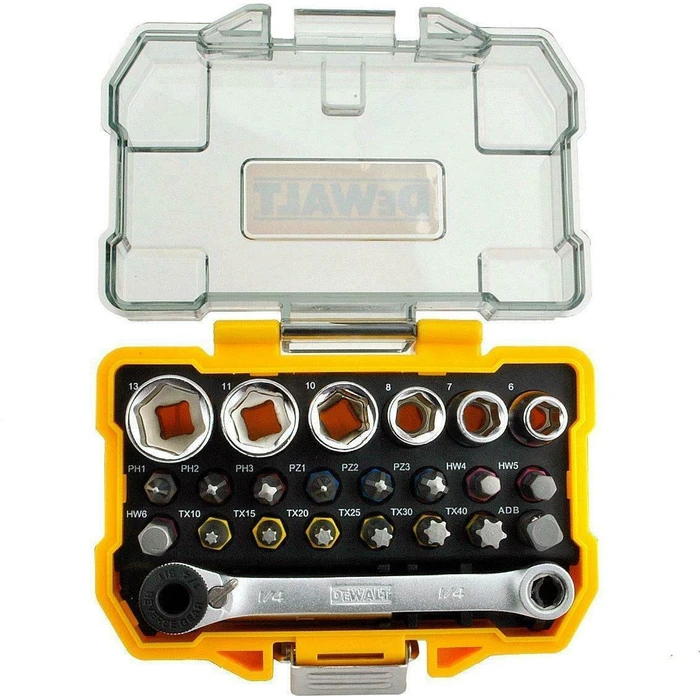 Dewalt DT71516 1/4" Ratchet and Socket Set, 24-piece