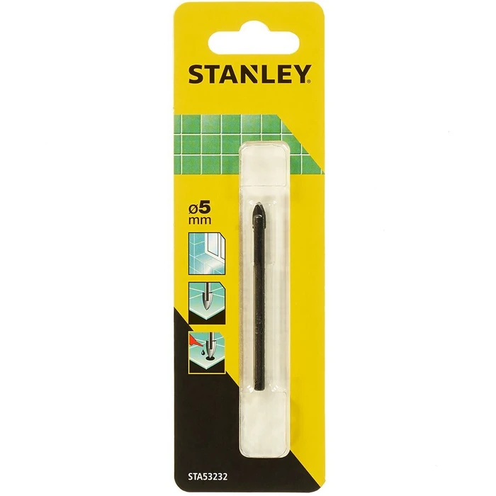 Stanley Drill Bit with Cylindrical Shank for Glass and Tiles 5 mm STA53232
