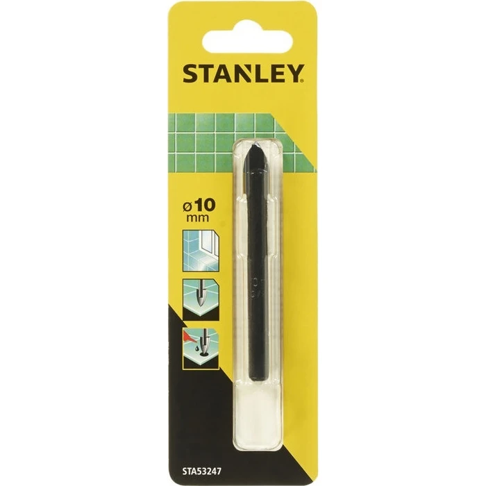 Stanley 10mm Τρυπάνι για Γυαλί και Πλακίδια με Κυλινδρικό Στέλεχος 10x90mm STA53247
