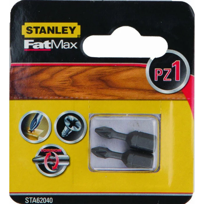 Stanley Σετ 2 Μύτες Κατσαβιδιού Αστέρι TORSION Pz1 x 25mm FatMax (STA62040)