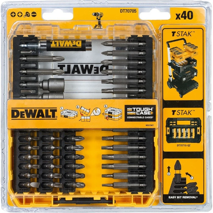 Dewalt Κατσαβίδι / Σετ Μυτών 40 τεμ. Μαγνητικές Εναλλασσόμενες Μύτες DT70705