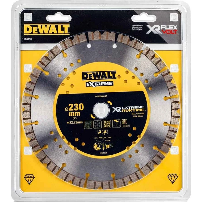 Dewalt Δίσκος Κοπής Δομικών Υλικών 230mm 16 Δόντια (DT40260)
