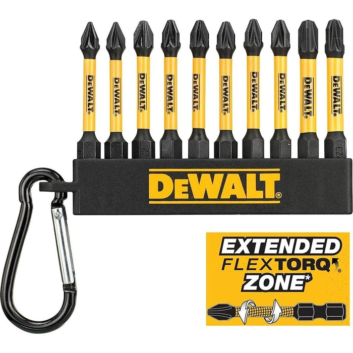 Dewalt 10pc Flextorq Screwdriver Bit Set DT7276