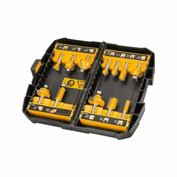 Dewalt Σετ Κοπτικά Εξαρτήματα Καρβιδίου για Ξύλο/Πλαστικό 8 mm με Ρουλεμάν, 12 τεμάχια (DT90016-QZ)