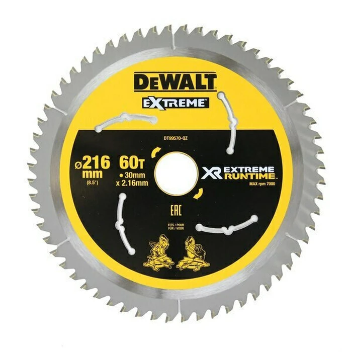 Δίσκος κοπής Dewalt 216mm με 60 δόντια (DT99570-QZ)