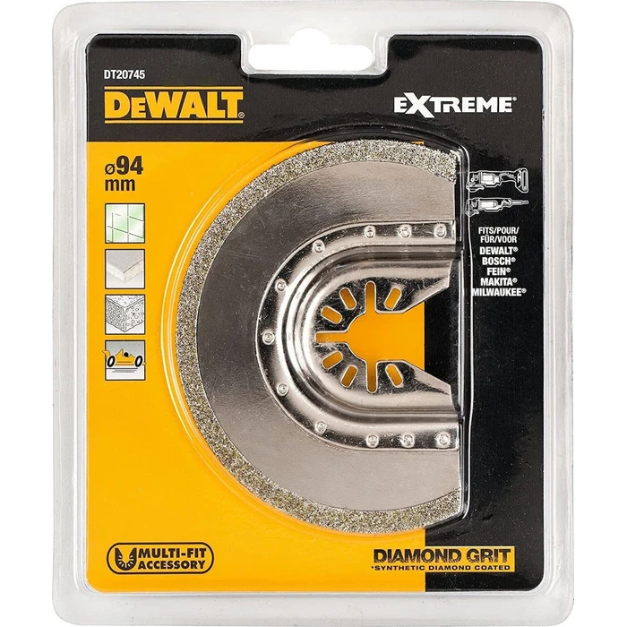 Dewalt DT20745 Diamond Half Moon Blade 94 mm for Multi-Tool – Ceramic & Light Concrete