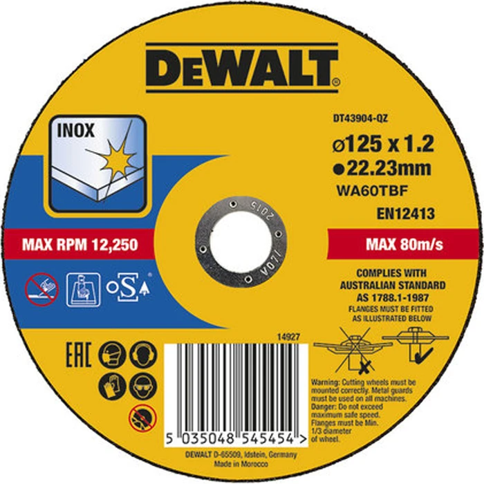 Dewalt Metal Cutting Disc 125 x 1.2 mm DT43904-QZ