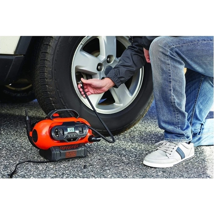 Black & Decker Τρόμπα Αυτοκινήτου ASI180 160PSI με Καλώδιο Αναπτήρα 12V (Χωρίς Μπαταρία) BDCINF18N