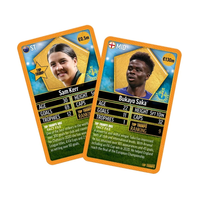 Winning Moves Card Game Top Trumps World Football Stars 2024 The Top 200 Pack 6