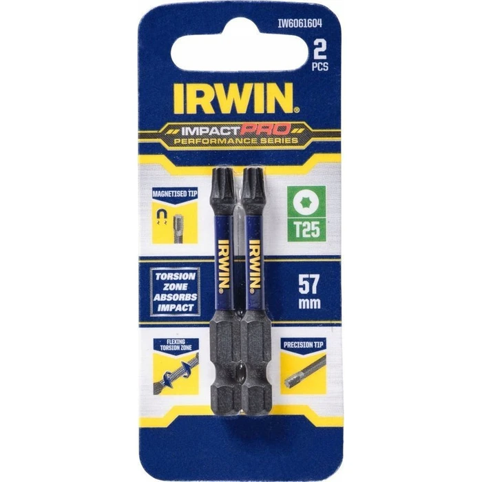 Irwin Μύτες Κρουστικού Κατσαβιδιού Torx T25 57mm 2τμχ