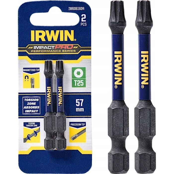 Irwin Μύτες Κρουστικού Κατσαβιδιού Torx T25 57mm 2τμχ