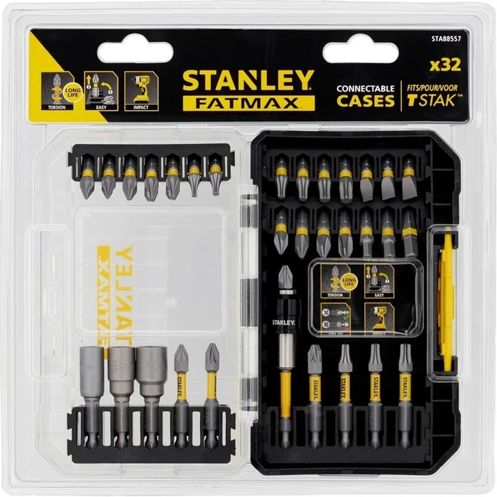 Stanley Σετ 32 Μύτες Κατσαβιδιού FatMax - Αστέρια / Σταυροί / SL / HEX (STA88557)