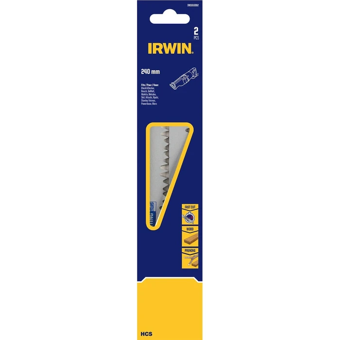 Λάμες για σέγα (ξύλο) 240 mm HCS Fast, πακέτο 2 τεμαχίων - Irwin IW1016302