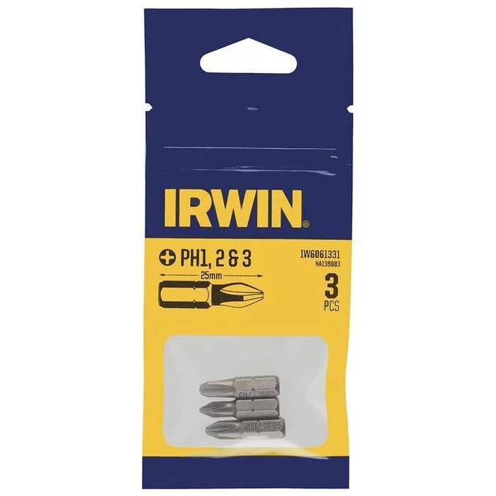 Irwin Σετ Μυτών 3τεμ 25mm PH1 PH2 PH3 (Blister)