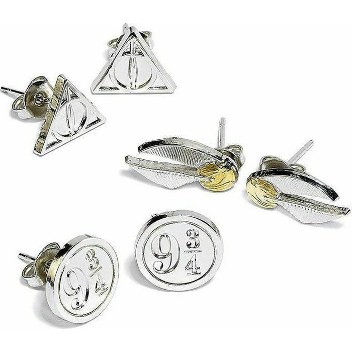 The Carat Shop Ltd Harry Potter Deathly Hallows Golden Snitch Platform Stud Earring Set