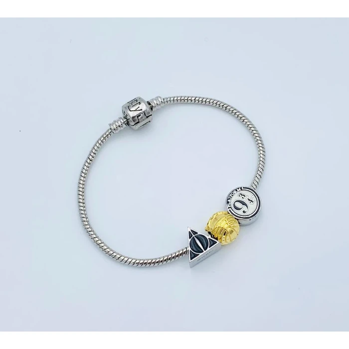 The Carat Shop Ltd Βραχιόλι Χάρι Πότερ Ασημί με Τρεις Χάντρες