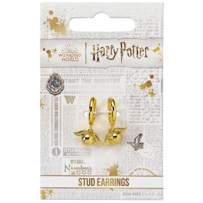 Harry Potter Golden Snitch Gold Tone Huggy Earrings The Carat Shop Ltd