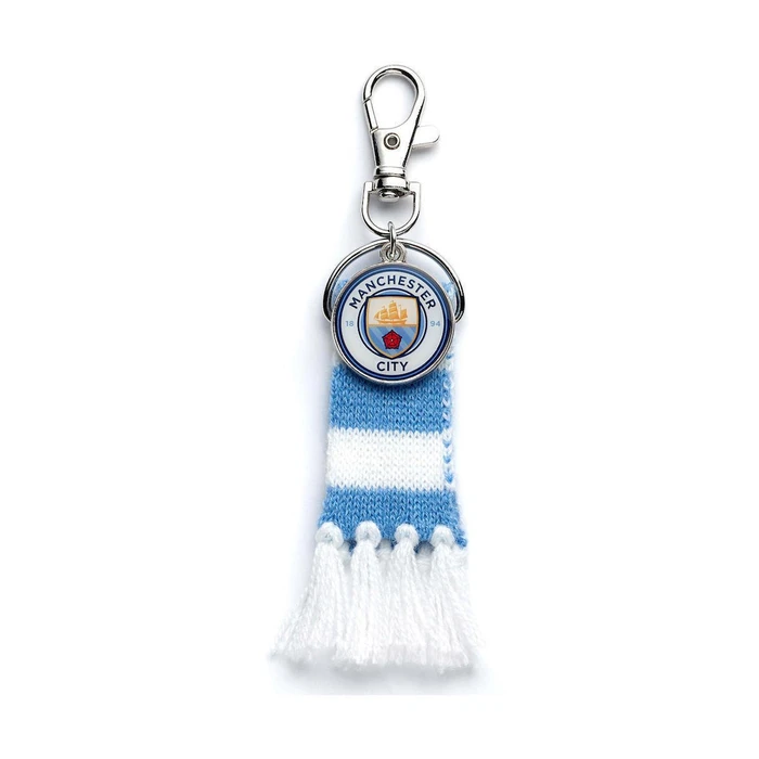 The Carat Shop Αξεσουάρ Σακιδίου με Μπρελόκ Logo και Μπλε Φουλάρι Manchester City FC MCBH0002