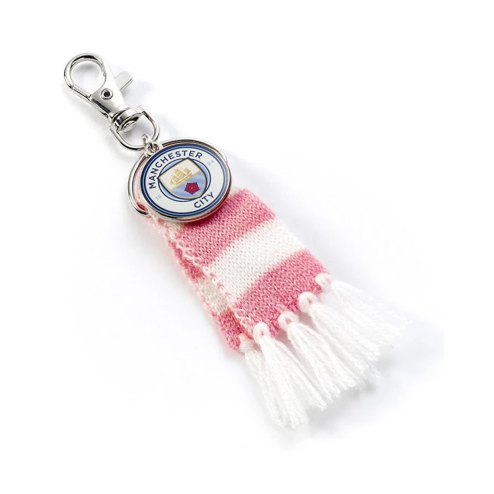 Manchester City FC Backpack Hanger The Carat Shop Ltd Pink Scarf and Logo Charm MCBH0003