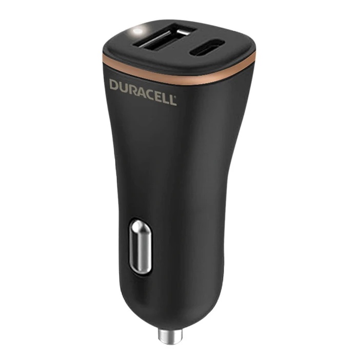 Duracell Φορτιστής Αυτοκινήτου 27W USB-A + USB-C Μαύρο DR6026A