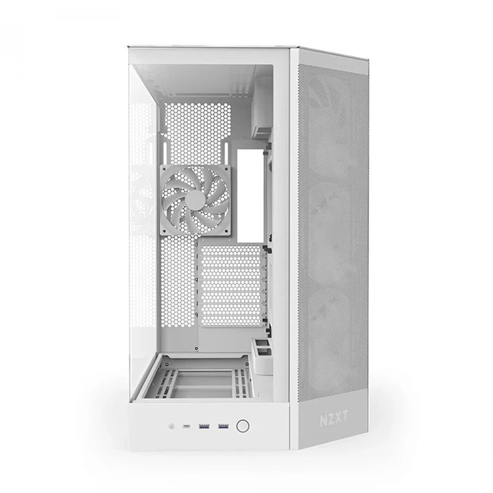 NZXT H9 Flow RGB Gaming Midi Tower PC Case with Side Window - White (CM-H92FW-R1)
