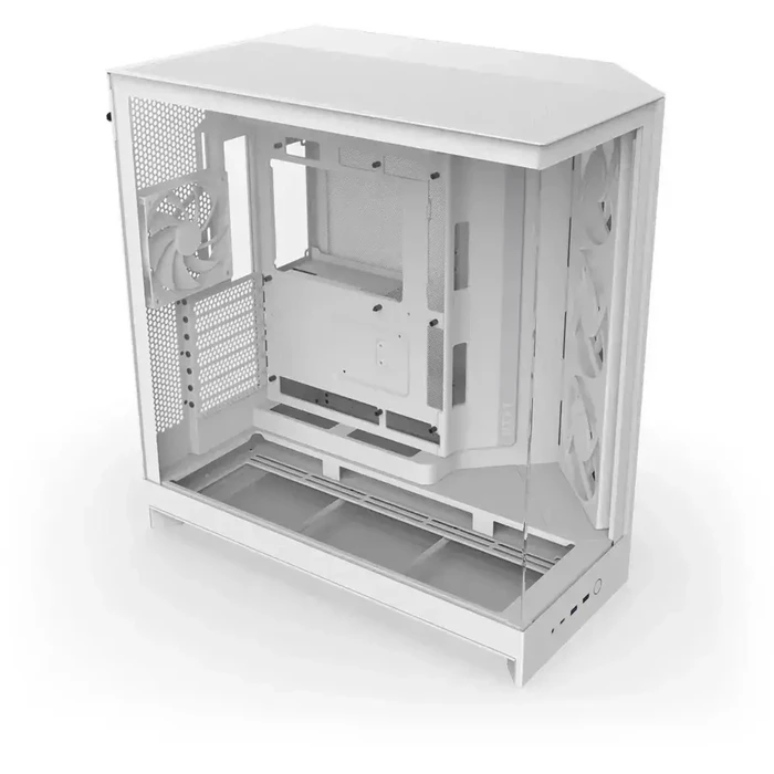 NZXT H9 Flow RGB Gaming Midi Tower PC Case with Side Window - White (CM-H92FW-R1)