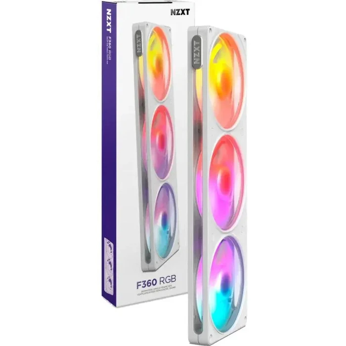 NZXT F360 Case Fan (2400rpm / 70.67cfm) με RGB Φωτισμό 3τμχ White Edition