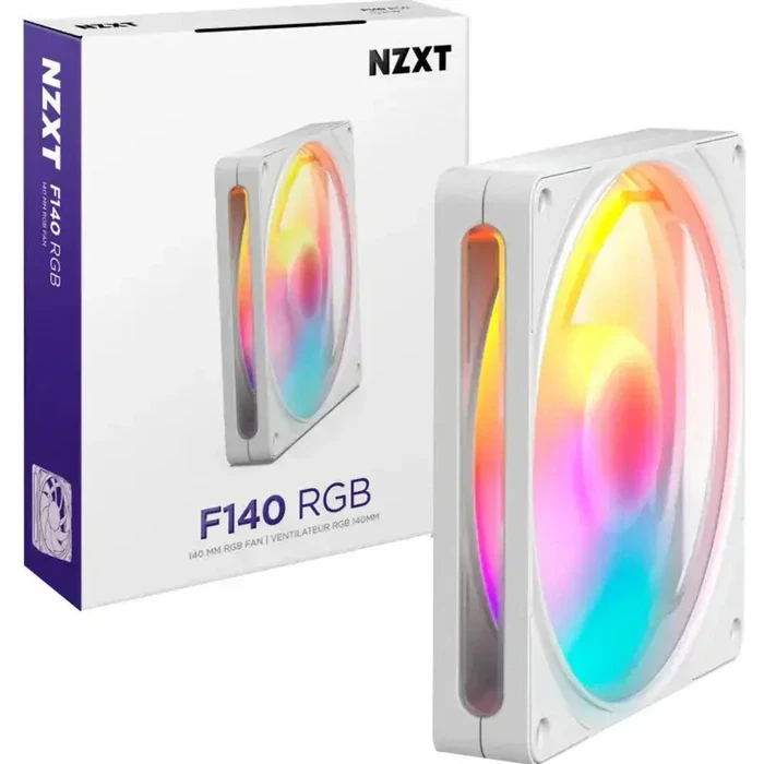 NZXT F140 140mm ARGB Case Fan White Edition - 2000 RPM, 91.83 CFM