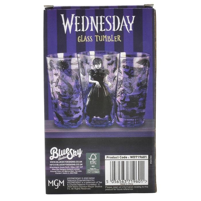 Wednesday Glass Tumbler 460ml - Transparent (Blue Sky)