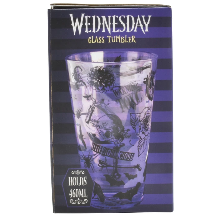 Wednesday Glass Tumbler 460ml - Transparent (Blue Sky)