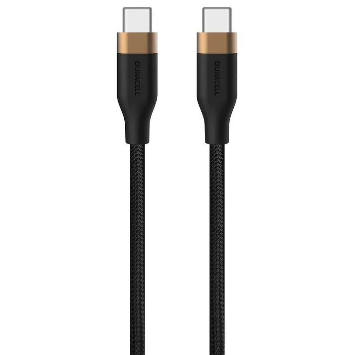 Duracell πλεκτό καλώδιο USB-C σε USB-C 60W PD 1m - Μαύρο (DRU5010A)