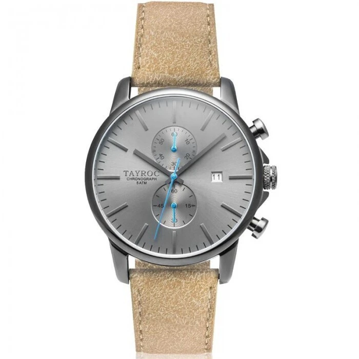 Tayroc Ανδρικό Ρολόι 42mm Γκρι Μεταλλικό Μπρασελέ TXM097